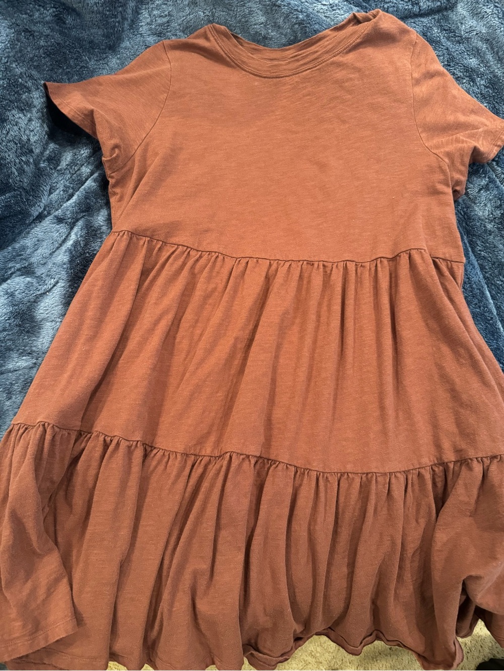 Old Navy Rust-Tone Tiered Short Sleeve Dress